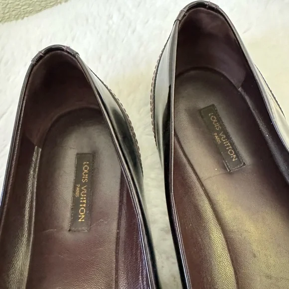 Louis Vuitton Burgundy Patent Leather Loafer Flats - Picture 5 of 8